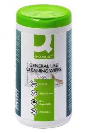 Q-CONNECT lingettes pour t&eacute;l&eacute;phone, usage multifonctionnel, paquet de 100 lingettes