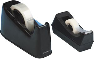 Q-CONNECT plakbandafroller, voor rollen van 25 x 33 m of 25 x 66 m, zwart