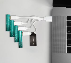 Q-CONNECT USB-C herlaadbare batterijen AAA, blister van 4 stuks