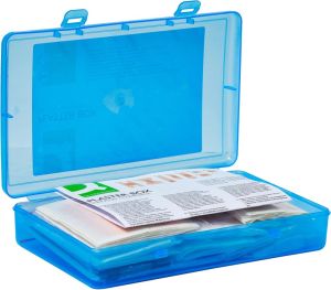 Q-CONNECT pleisters, assortiment van 100 stuks, in  hersluitbare plastic box