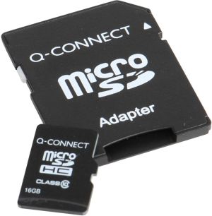 Q-CONNECT microSD geheugenkaart, met SD-adaptor, 16 GB
