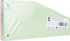 Q-CONNECT trapezium verdeelstroken, pak van 100 stuks, geassorteerde kleuren