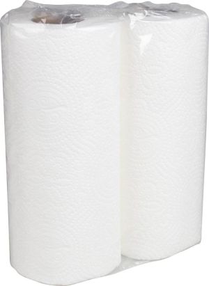 Q-CONNECT keukenrol, 2-laags, 50 vel, pak van 16 x 2 rollen