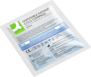 Q-CONNECT koud kompres, 13 x 14 cm, eenmalig gebruik, doos van 10 stuks