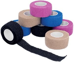 Q-CONNECT vingerverband, 2,5 cm x 4,5 m, doos van 8 rollen in verschillende kleuren