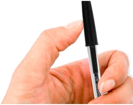 Q-CONNECT stylo bille, avec capuchon, 0,7 mm, pointe moyenne, noir, bo&icirc;te de 50 pi&egrave;ces