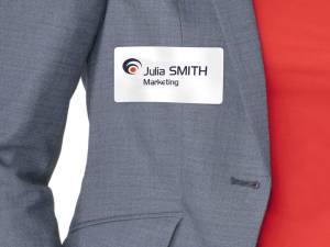 Avery L4785-20 zelfklevende badge ft 80 x 50 mm, doos van 200 stuks, wit