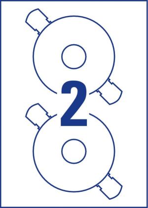 Avery Zweckform L6015-25 CD etiketten, diameter 117 mm, 50 etiketten, wit