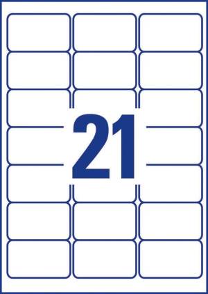 Avery Zweckform L6023REV-25 &eacute;tiquettes enlevables ft 63,5 x 38,1 mm (b x h), 525 &eacute;tiquettes, blanc