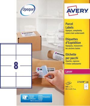Avery L7165B-100 BlockOut zelfklevende etiketten QuickPeel, ft 99,1 x 67,7 mm (b x h), 800 etiketten