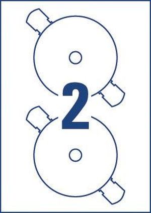 Avery L7676-25 CD etiketten, diameter 117 mm, 50 etiketten, wit