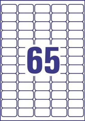 Avery diepvriesetiketten Ft 38,1 x 21,2 mm (b x h), wit, doos van 1625 etiketten