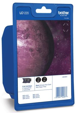 Brother LC-1220 cartridge zwart 2 x300 p