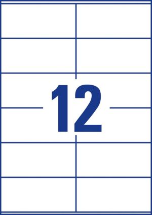 Avery Witte gerecycleerde universele etiketten ft 105 x 48 mm (b x h), 1.200 stuks, 12 per blad