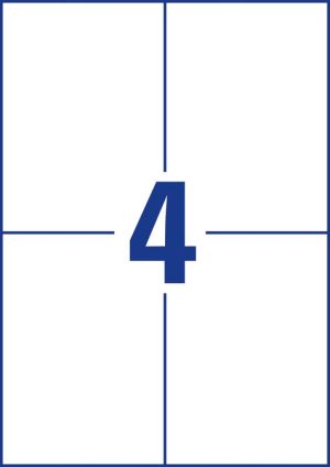 Avery Witte gerecycleerde universele etiketten Ft 105 x 148 mm (b x h), 400 stuks, 4 per blad