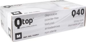 Handschoenen uit nitril,  medium, wit, doos van 100 stuks