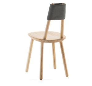 Chaise fr&ecirc;ne dos en gris Emko