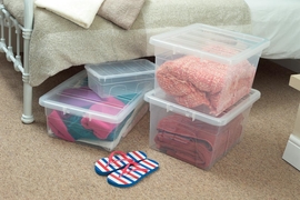 Whitefurze Spacemaster opbergdoos 64 liter, pak van 3 stuks, transparant