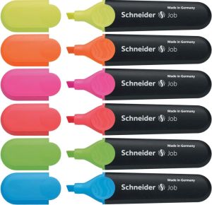 Schneider markeerstift Job 150, etui van 6 stuks in geassorteerde kleuren