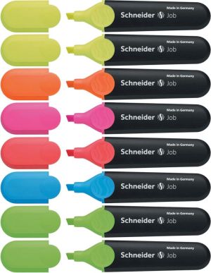 Schneider markeerstift Job 150, etui van 6 stuks in geassorteerde pastelkleuren