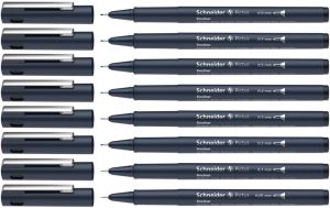 Schneider fineliner Pictus, etui van 8 stuks, zwart