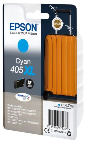 Epson inktcartridge 405XL, 1.100 pagina's, OEM C13T05H24010, cyaan