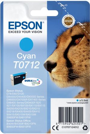 Epson inktcartridge T0712 cyaan, 345 pag