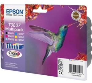 Epson ink cartridge T0807, multipack 6 k