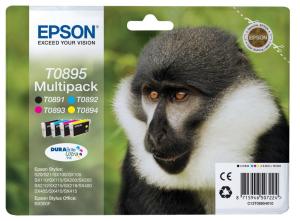 Epson T0895 inktcartridge zwart en drie kleuren 16,3ml