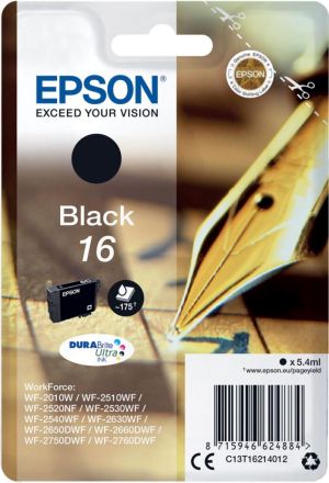 Epson cartouche d'encre 16 noir, 175 pag