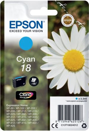 Epson inktcartridge 18 cyaan, 180 pagina