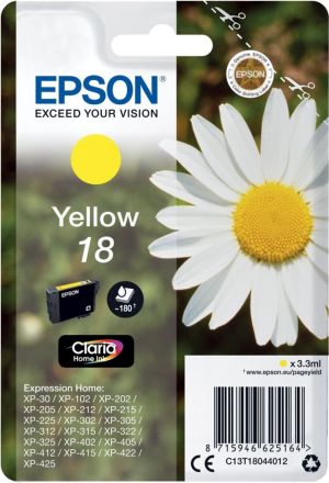 Epson cartouche d'encre 18 jaune, 180 pa