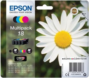 Epson inktcartridge 18, 4 kleuren,175 pa