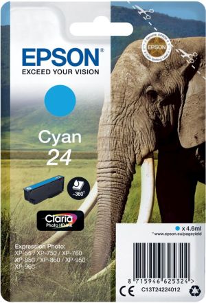 Epson inktcartridge 24 cyaan, 360 pagina