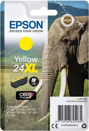 Epson cartouche d'encre 24XL jaune,500 p