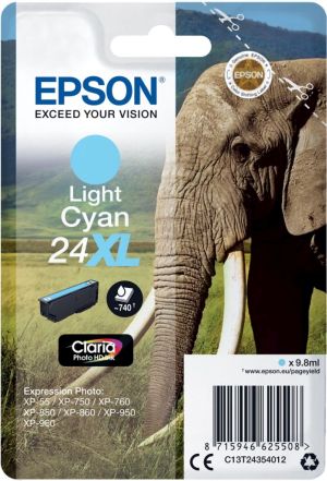 Epson cartouche d'encre 24XL cyan,500 pa