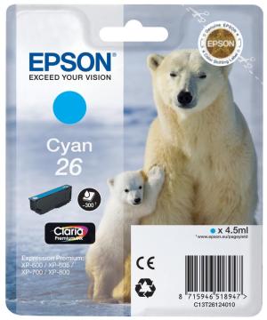 Epson 26 inktcartouche cyaan  4,5ml300 p