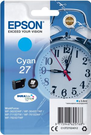 Epson cartouche d'encre 27 cyan, 300 pag