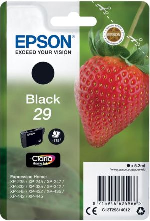 Epson inktcartridge 29 zwart, 175 pagina