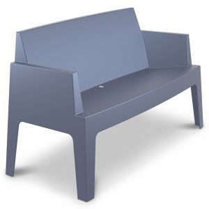 Chaise de patio Box - siège de jumeaux gris