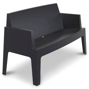 Chaise de patio Box - siège de jumeaux noir