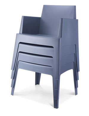 Terrasstoel Box kuipvorm zwart