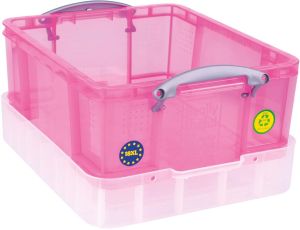 Really Useful Box opbergdoos 18 liter XL, transparant roze