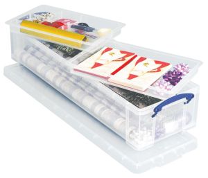 Really Useful Box opbergdoos 22 liter met 2 dividers, transparant