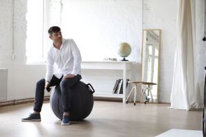 Vluv Velt zitbal Grey-Melange / Red 75cm