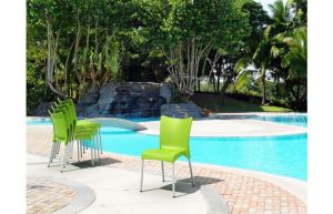 Juliette stapelbare stoel, voor binnen en buiten, oranje