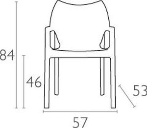 Chaise de cantine / chaise de patio Diva sans bras orange