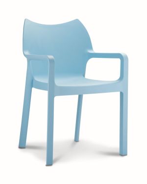 Chaise de cantine / chaise de patio Diva sans bras bleu