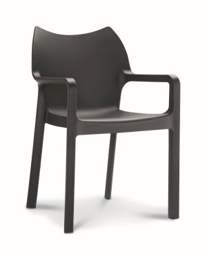 Chaise de cantine / chaise de patio Diva sans bras noir