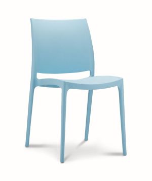 Chaise de cantine / chaise de patio Maya bleu